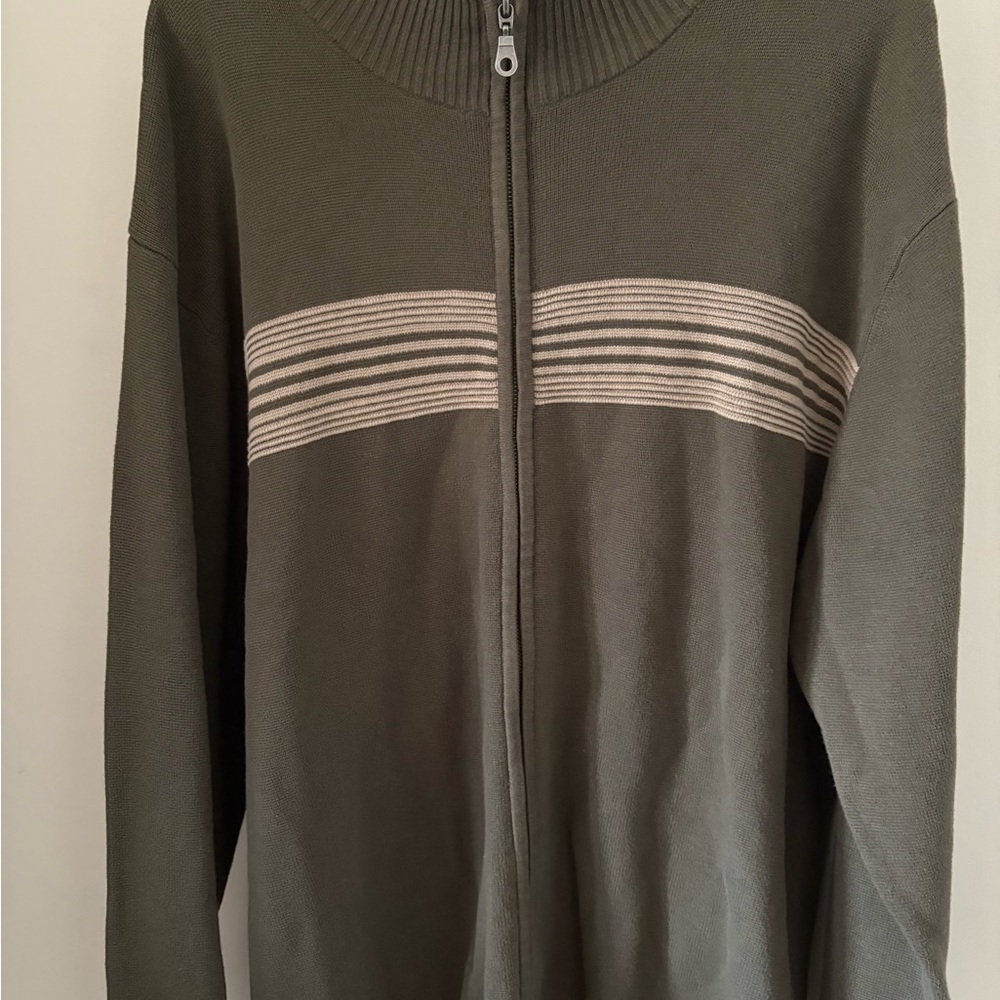 Dockers Men's Olive Zip-Up Sweater